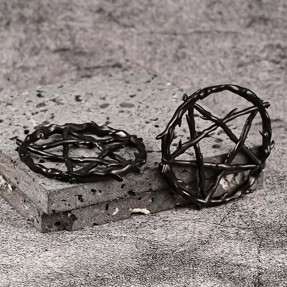 Vine style Pentagram Hoop Weights 4mm