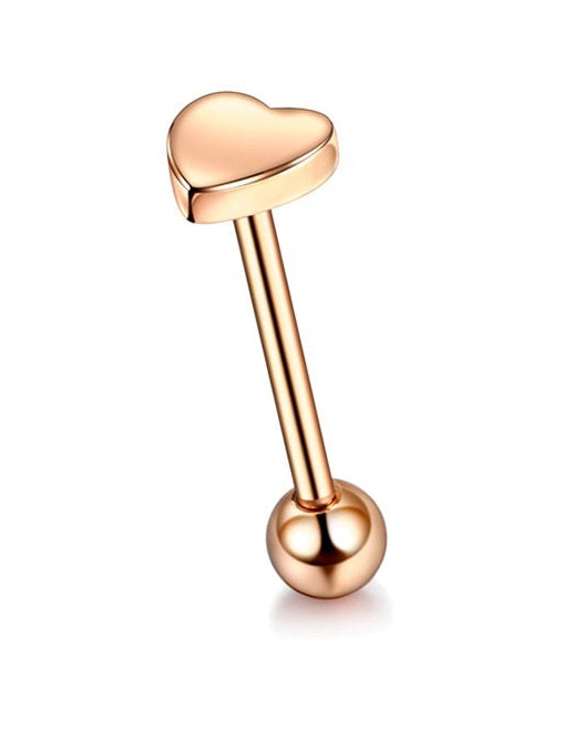Flat Top Heart Tongue Barbell 14g