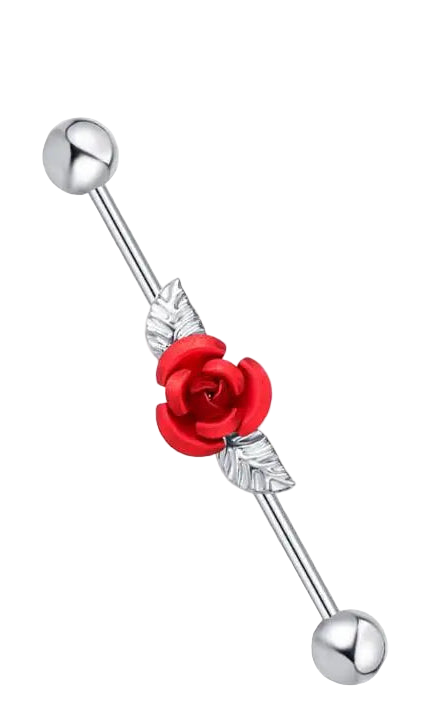 Red Rose Industrial Barbell 14g