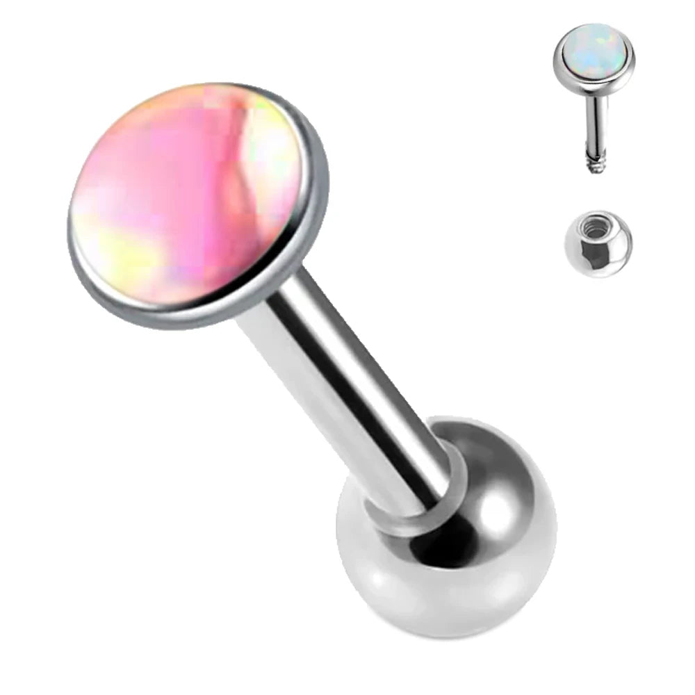 16g Surgical Steel Flash Film Gem Lip Labret Stud Ear Tragus Cartilage Helix Ring