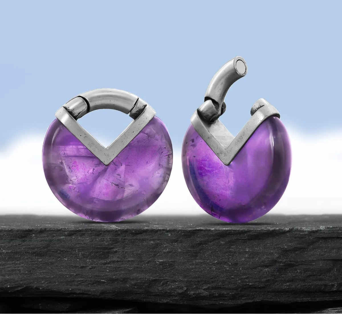 Stone Round Weights Magnetic Clasp 6mm
