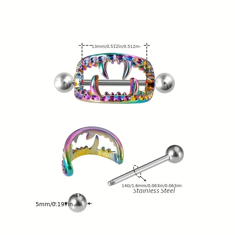 Vampire Teeth Nipple Rings 14g