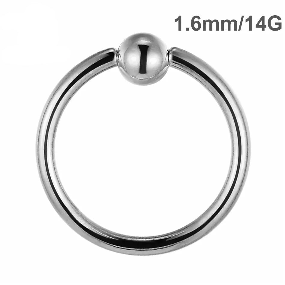 Titanium 14G Captive Bead Ring Lip Nipple Brow Prince Albert VCH Ring