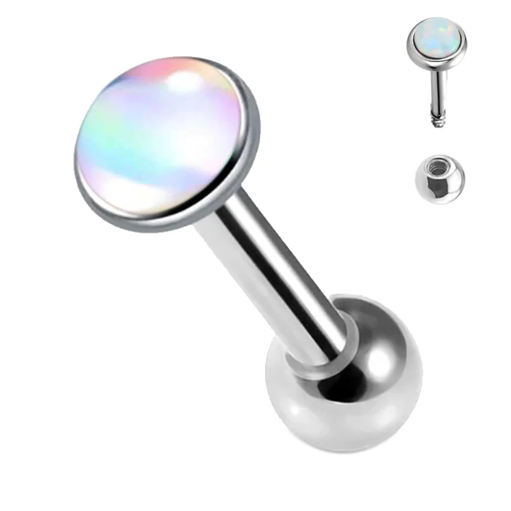 16g Surgical Steel Flash Film Gem Lip Labret Stud Ear Tragus Cartilage Helix Ring