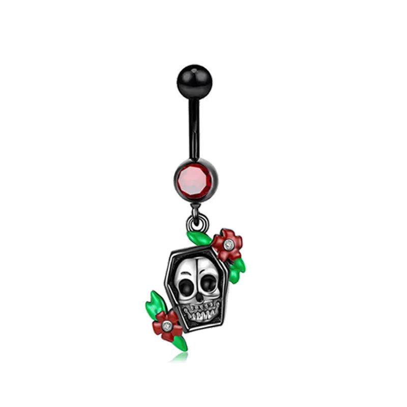 Skeleton Bat Belly Ring 14g
