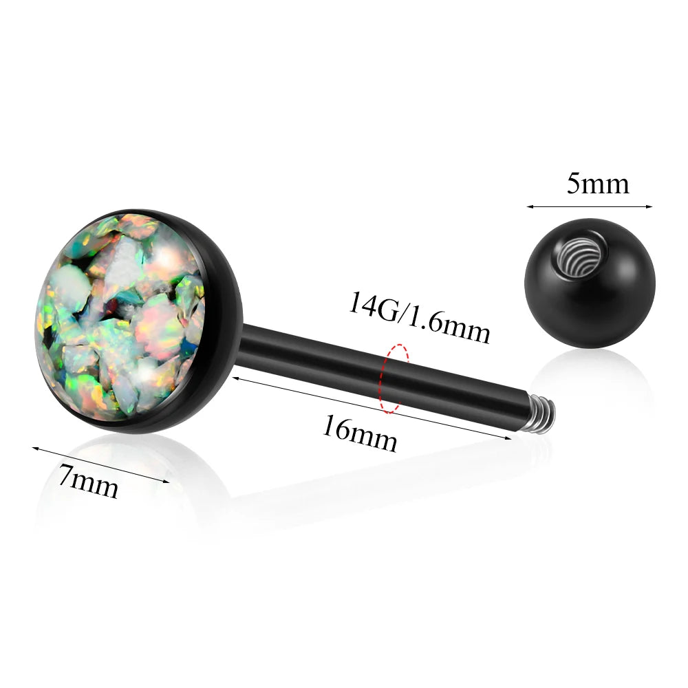 Tongue Barbell Black Plated 14G