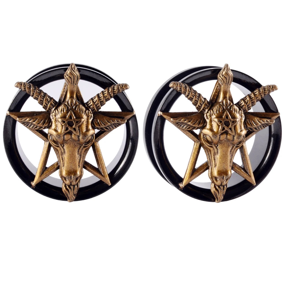 Gothic Goat Threaded Screw-on Tunnels 8-25mm