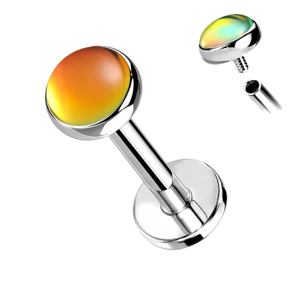 16g Surgical Steel Flash Film Gem Lip Labret Stud Ear Tragus Cartilage Helix Ring