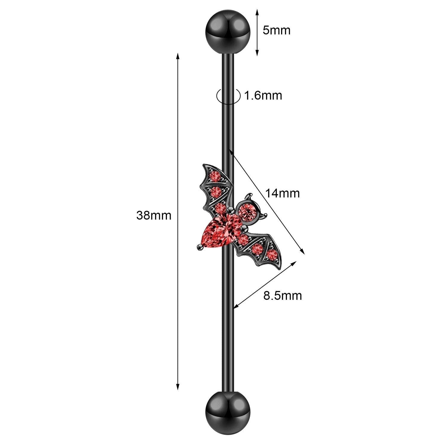 Black/Red Gothic Industrial Barbell