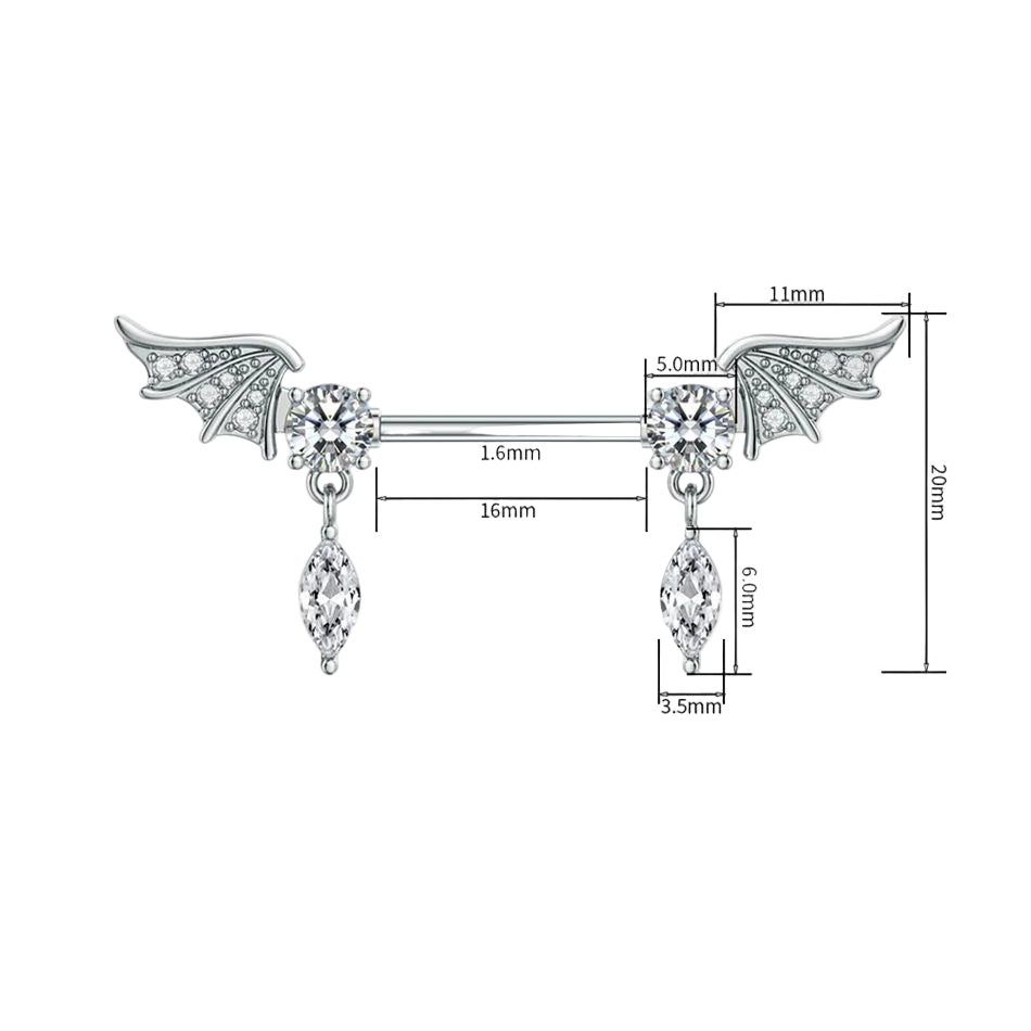 Spider Web Wings Nipple Barbells 14G