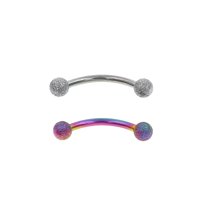 2Pcs 6/8/10mm Eyebrow Vertical Libre Curved Barbell 16g