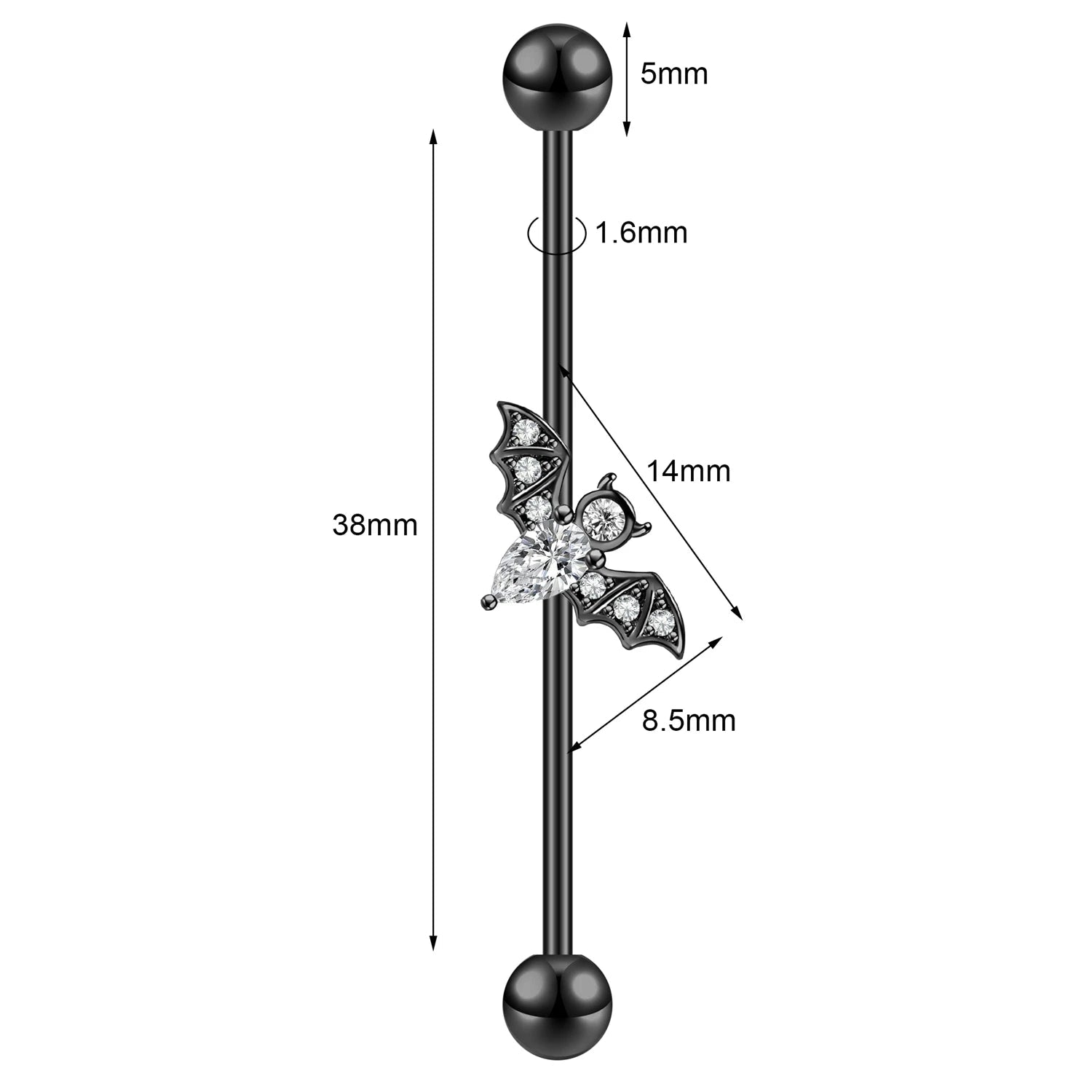 Black/Red Gothic Industrial Barbell
