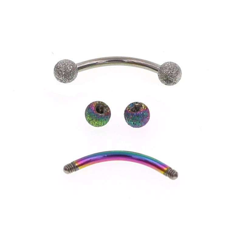 2Pcs 6/8/10mm Eyebrow Vertical Libre Curved Barbell 16g