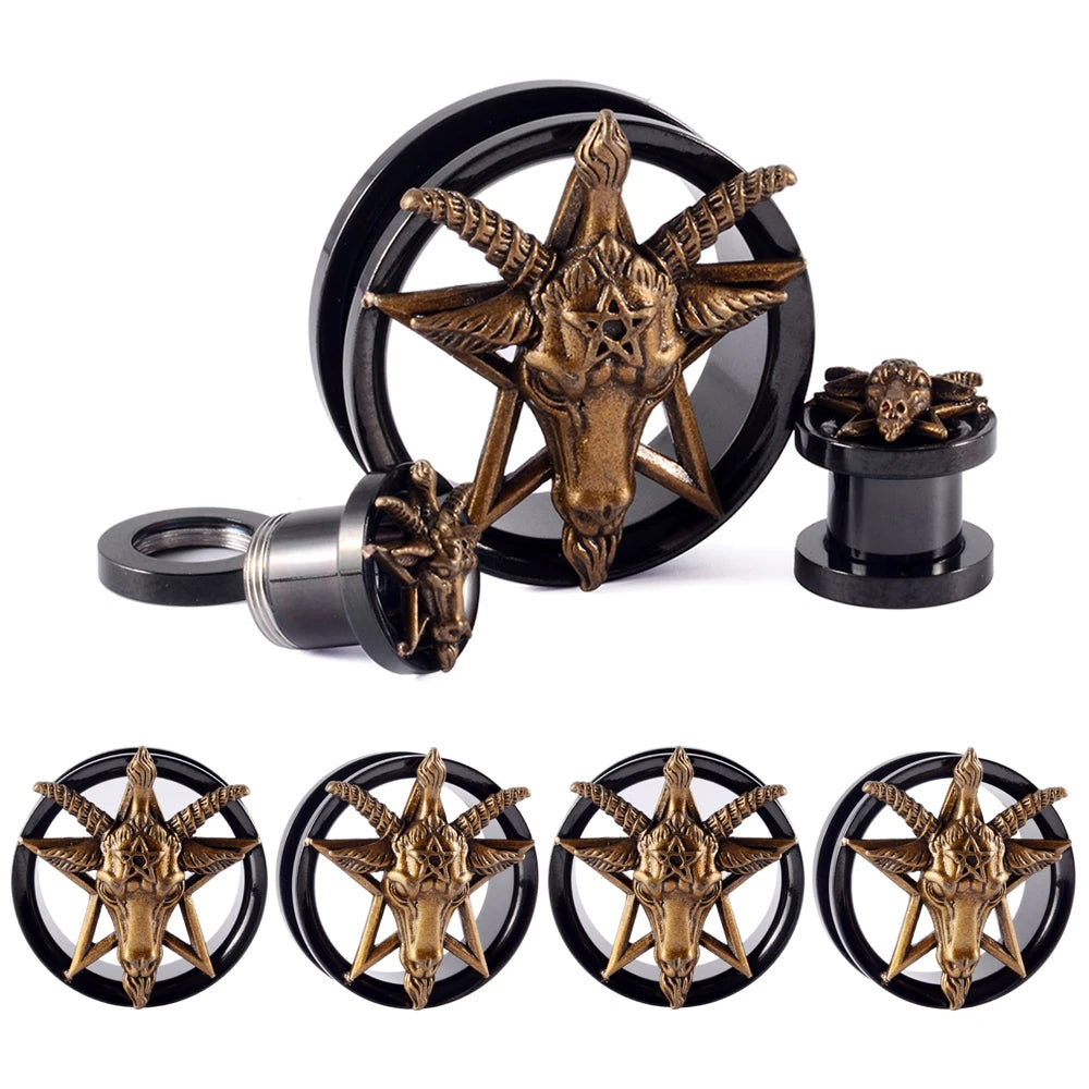 Gothic Goat Threaded Screw-on Tunnels 8-25mm