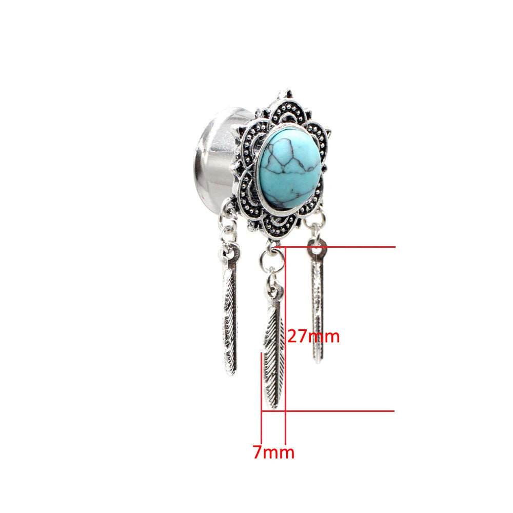 Turquoise Plugz Tunnels Hangers 6-18mm