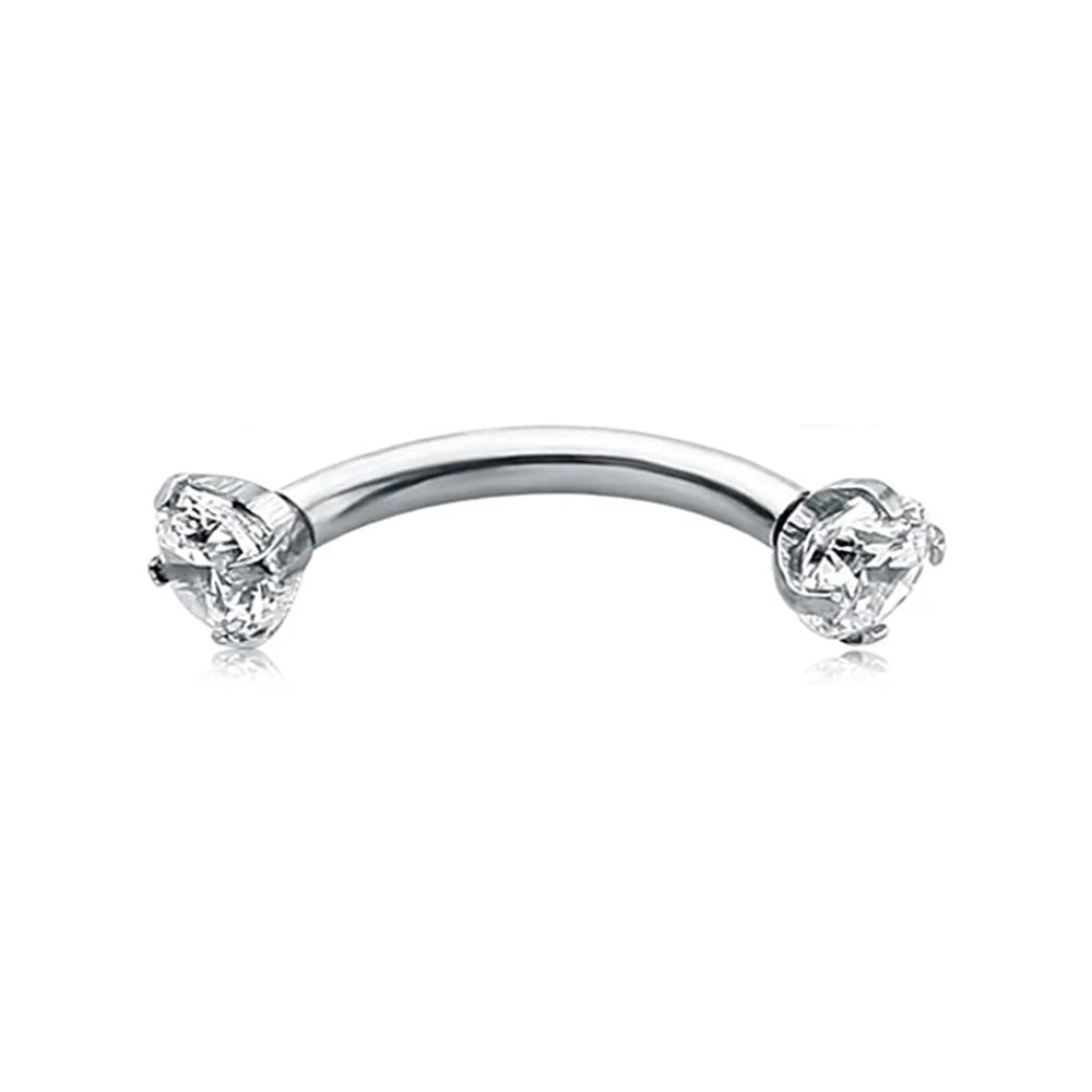 16G Daith Rook Brow Bridge 6-10mm Curved Threaded Barbell