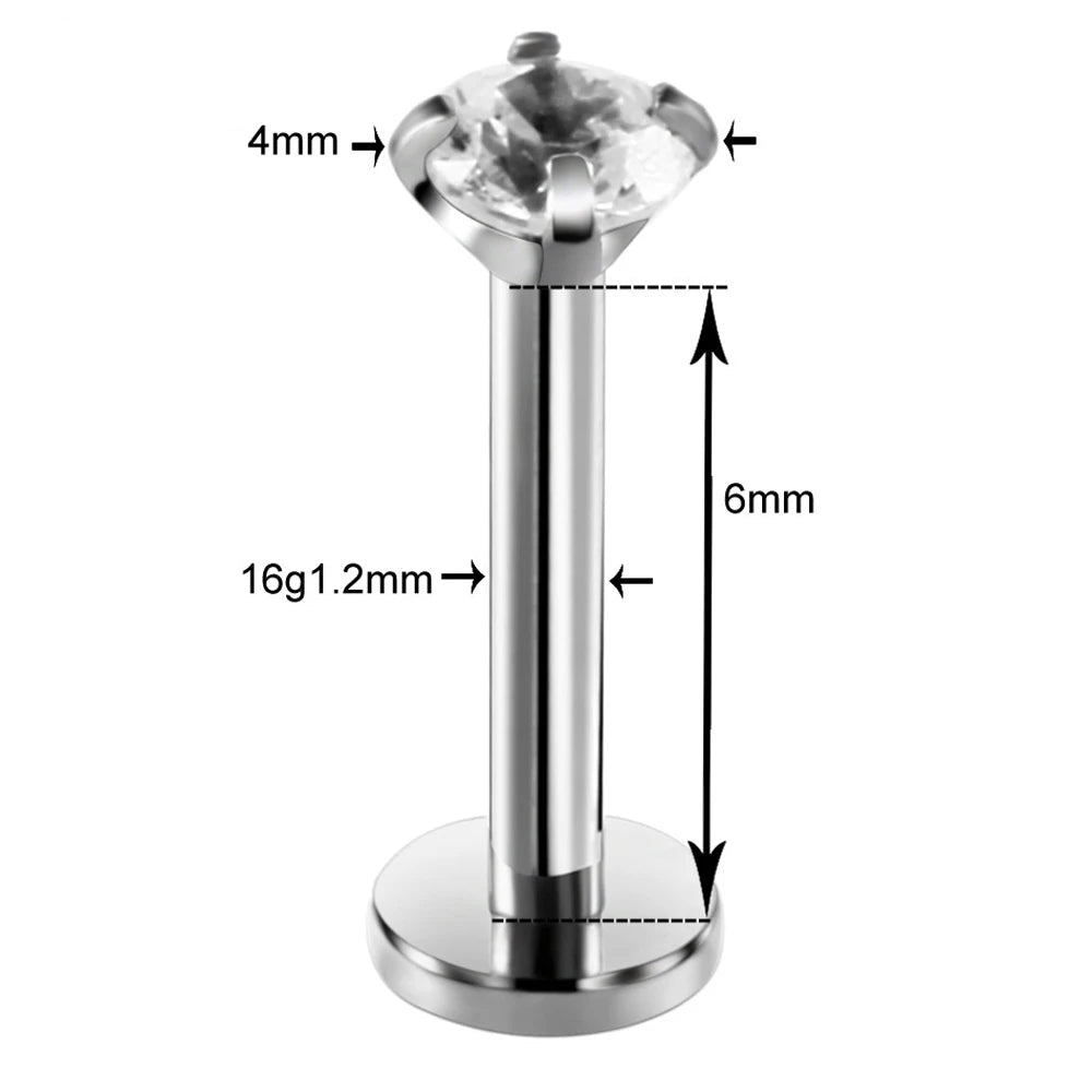 Surgical Steel Assorted Colors Labret Lip Cartilage Tragus Helix Ring