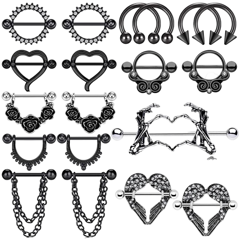 Gothic Nipple Barbells 14G