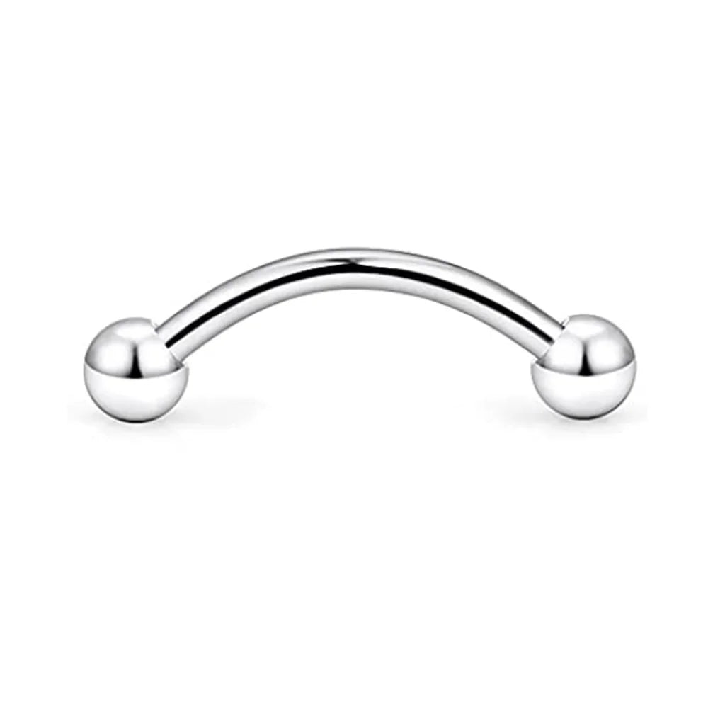 16G Daith Rook Brow Bridge 6-10mm Curved Threaded Barbell