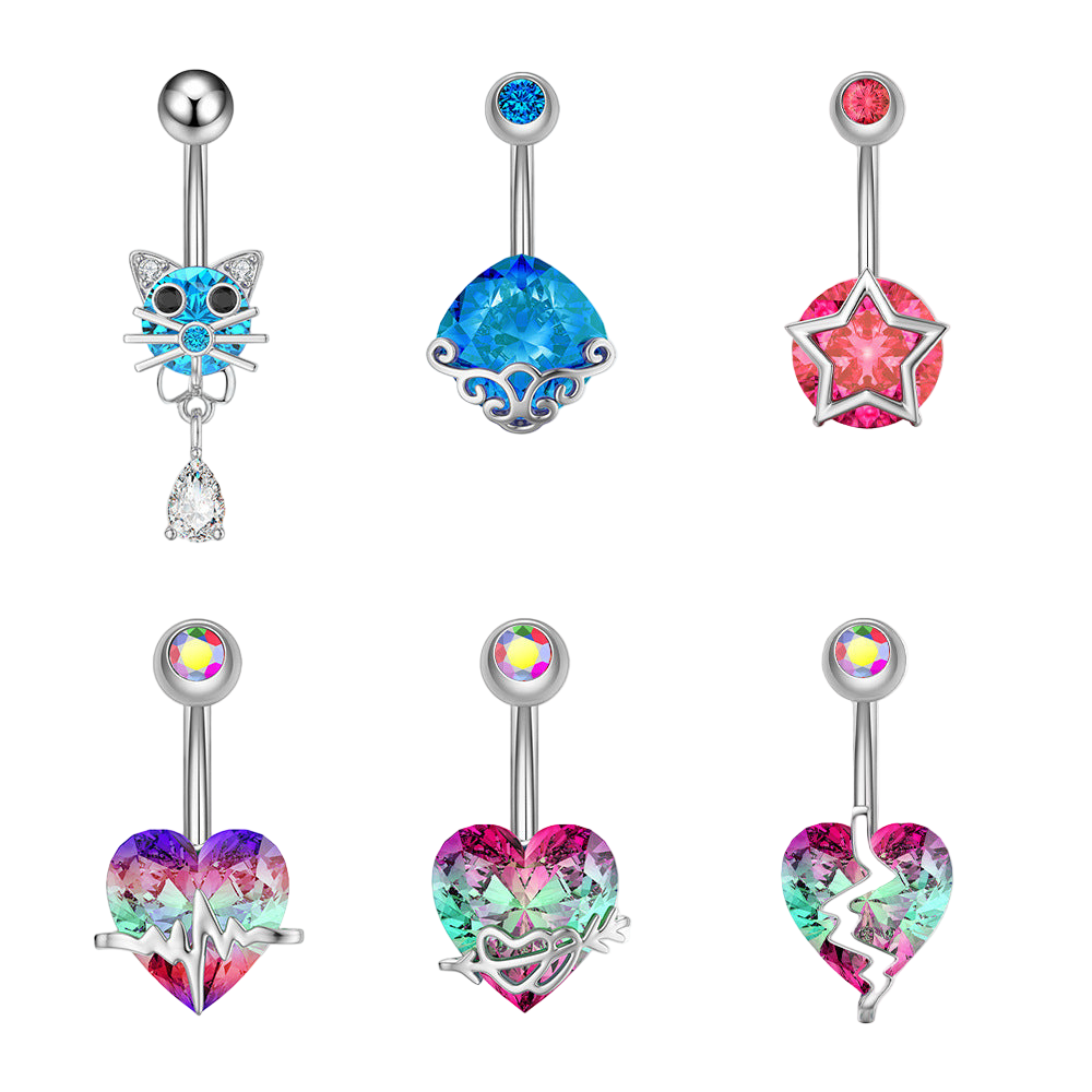 Unique Belly Button Navel Ring 14g