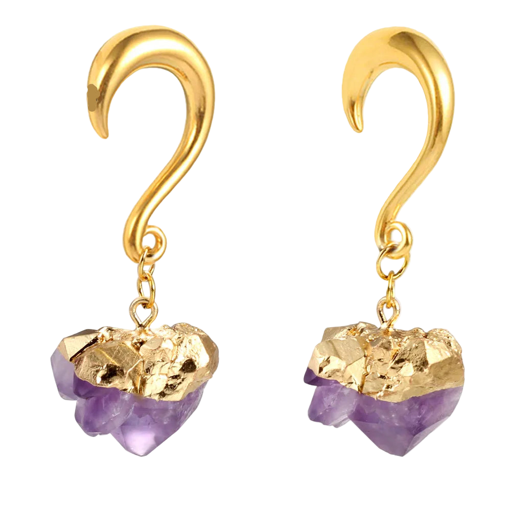 Amethyst Stone Hook Weights Hangers Silver or Gold 4-8mm