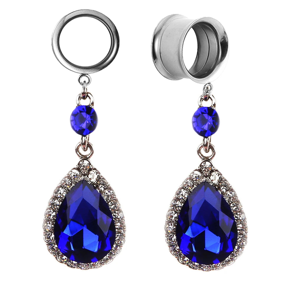 Blue Gemstone Tunnels Hangers 6-16mm
