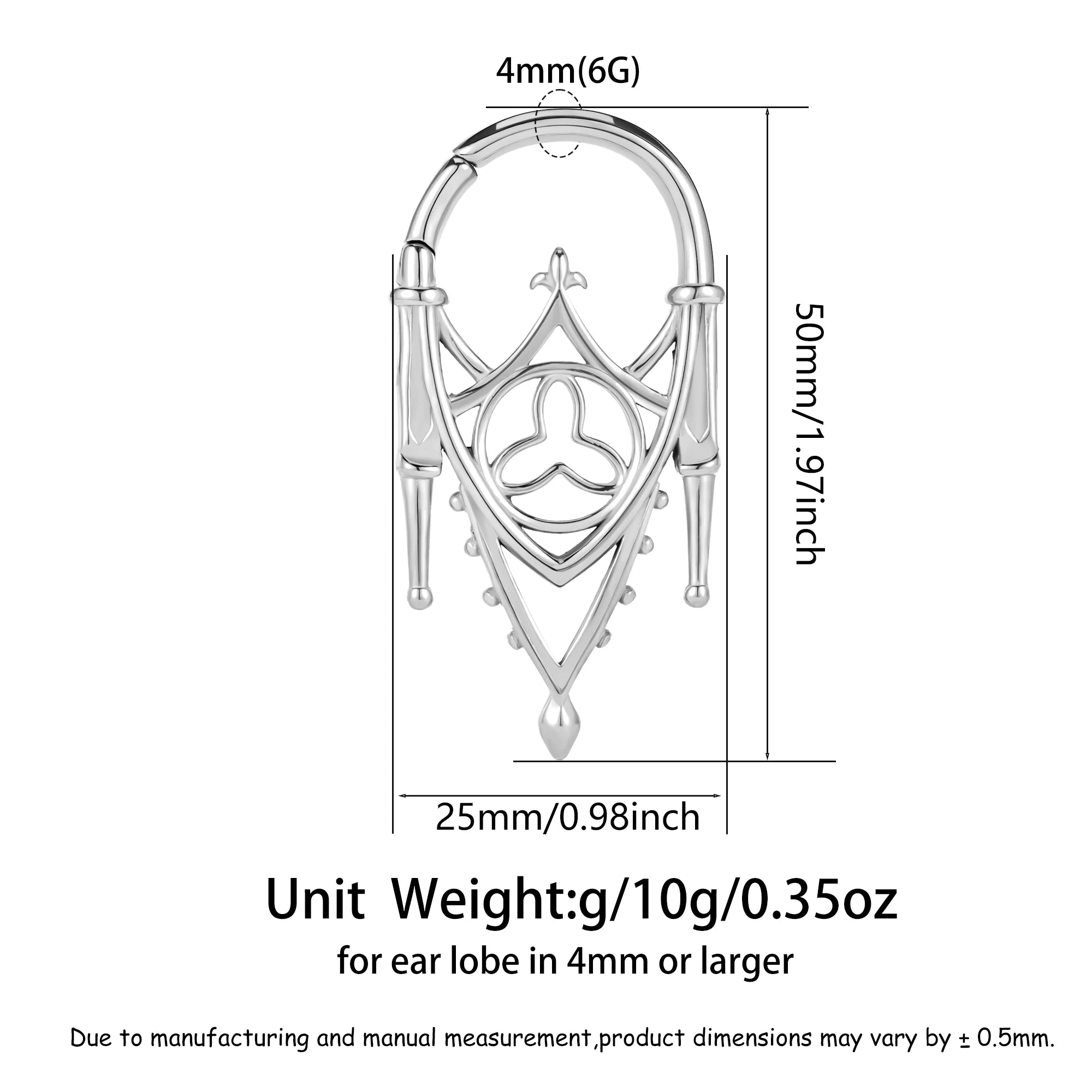 Gothic Chapel Weights Hangers 4mm