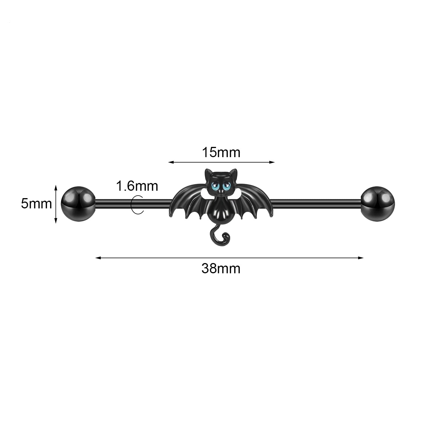 Black/Red Gothic Industrial Barbell