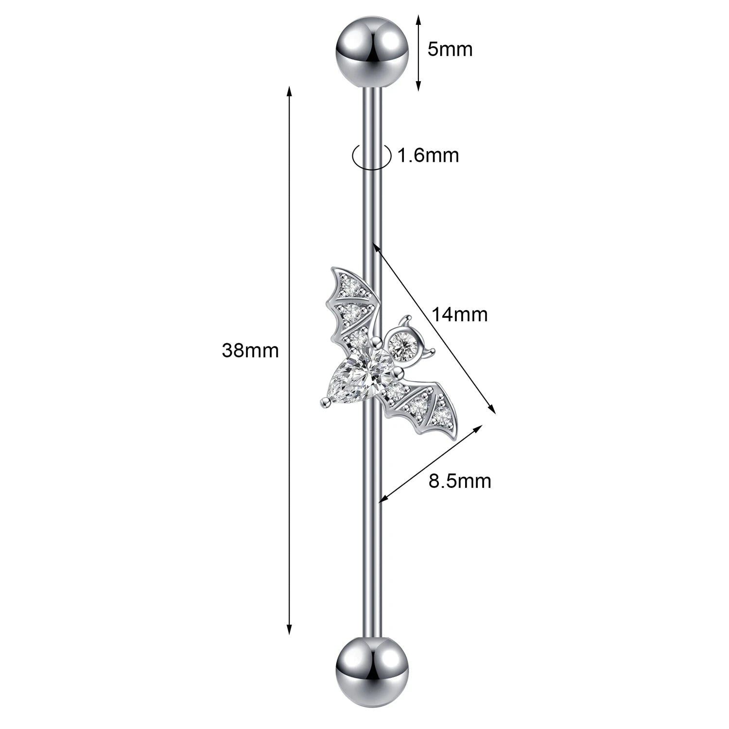 Black/Red Gothic Industrial Barbell