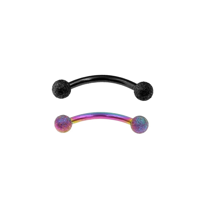 2Pcs 6/8/10mm Eyebrow Vertical Libre Curved Barbell 16g