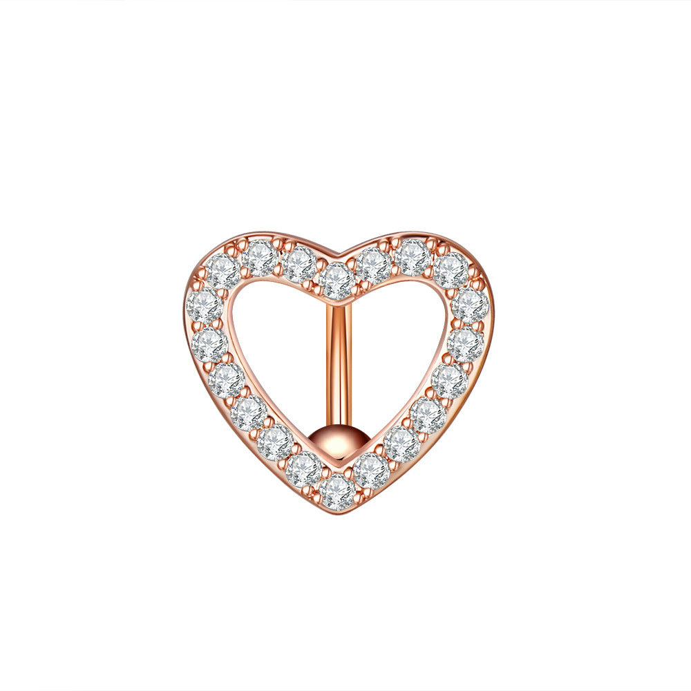 Heart-shaped Belly Button Ring 14g