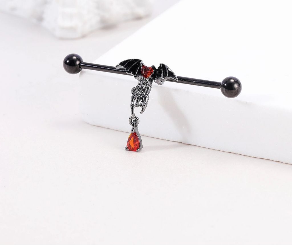 Black/Red Gothic Industrial Barbell