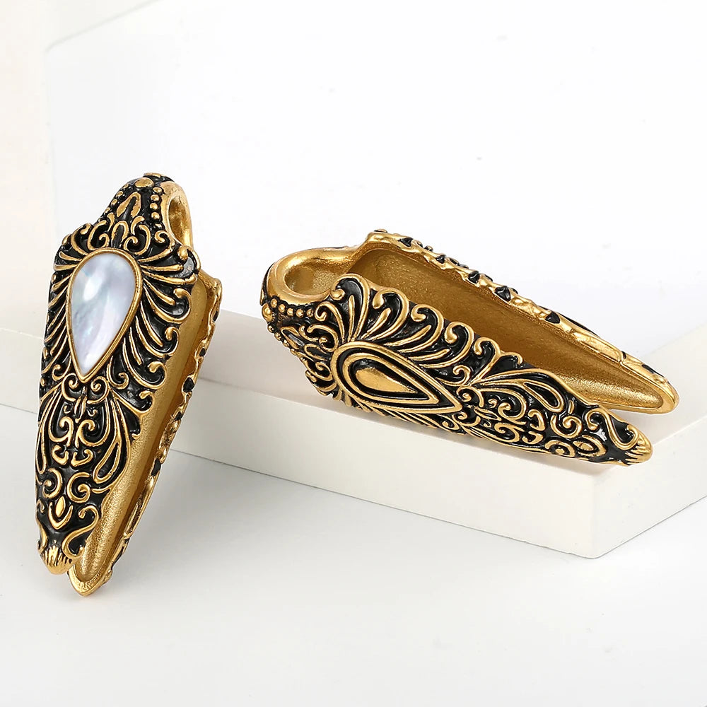 Boho White Stone Silver or Gold Weights 22mm