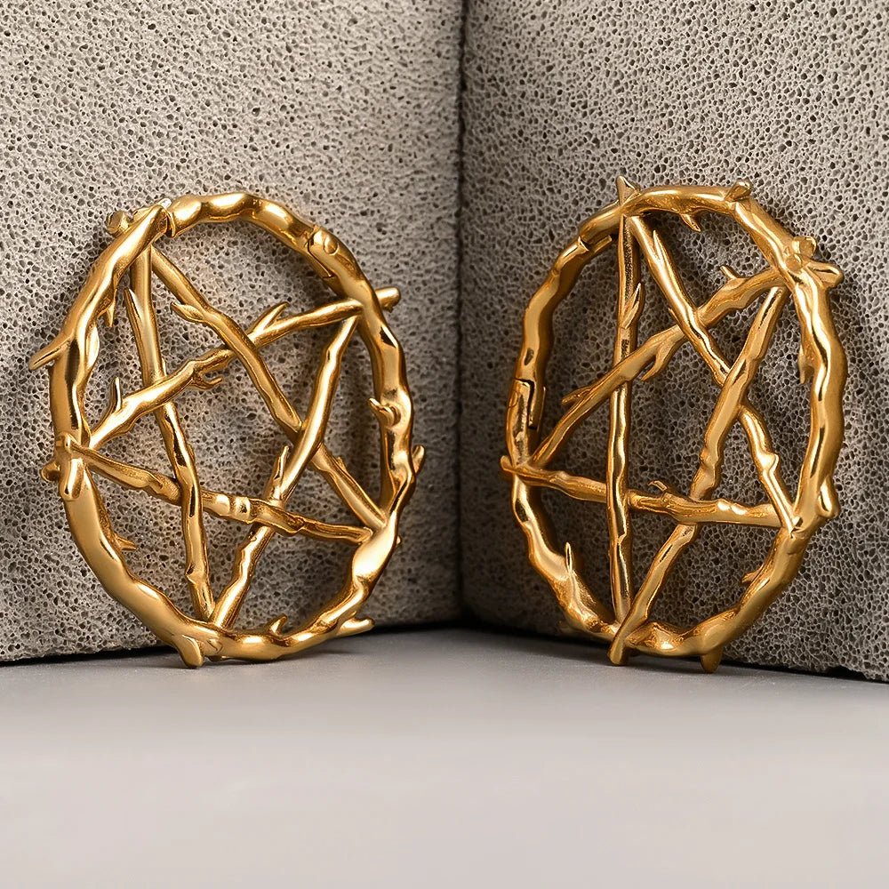 Vine style Pentagram Hoop Weights 4mm