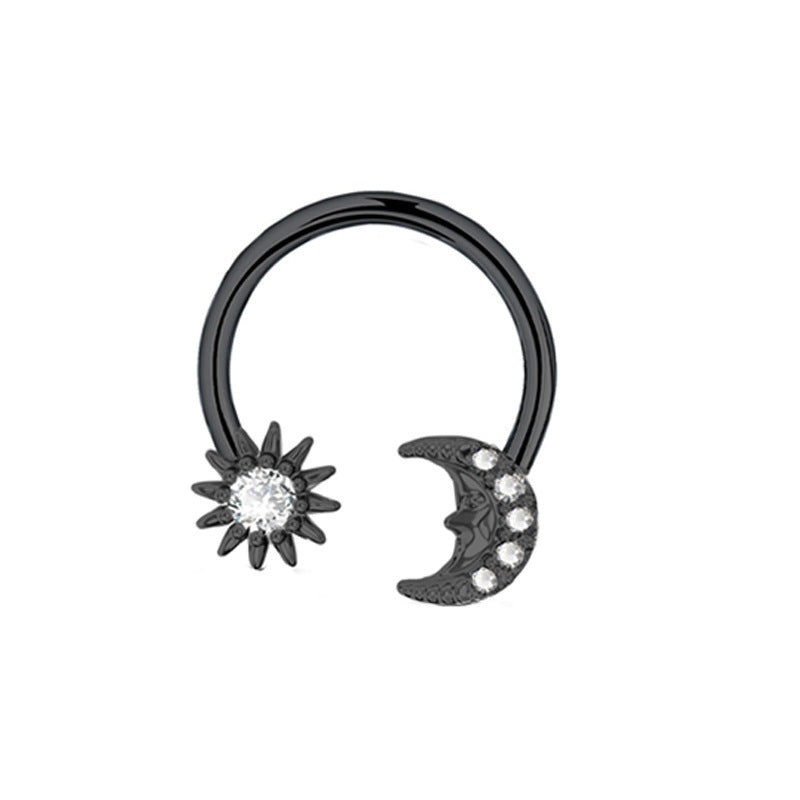 Sun and Moon Septum Ring 16g