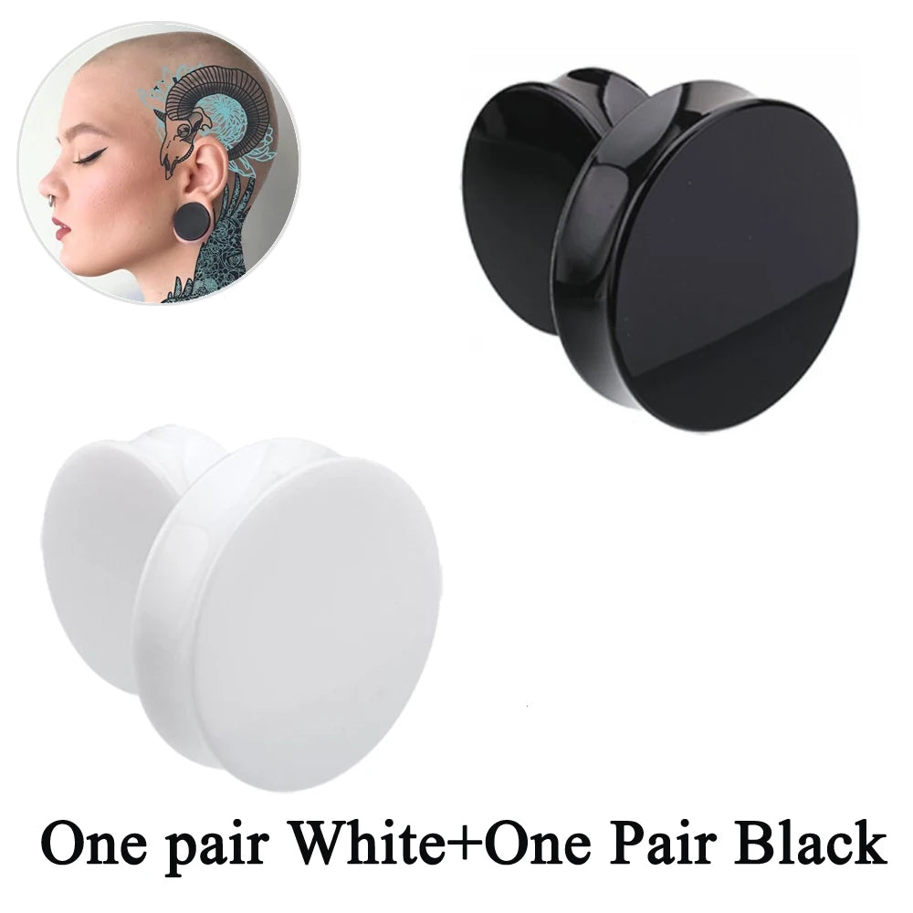 2Pair Deal Black and/or White Plugz Large Sizes 3-50mm