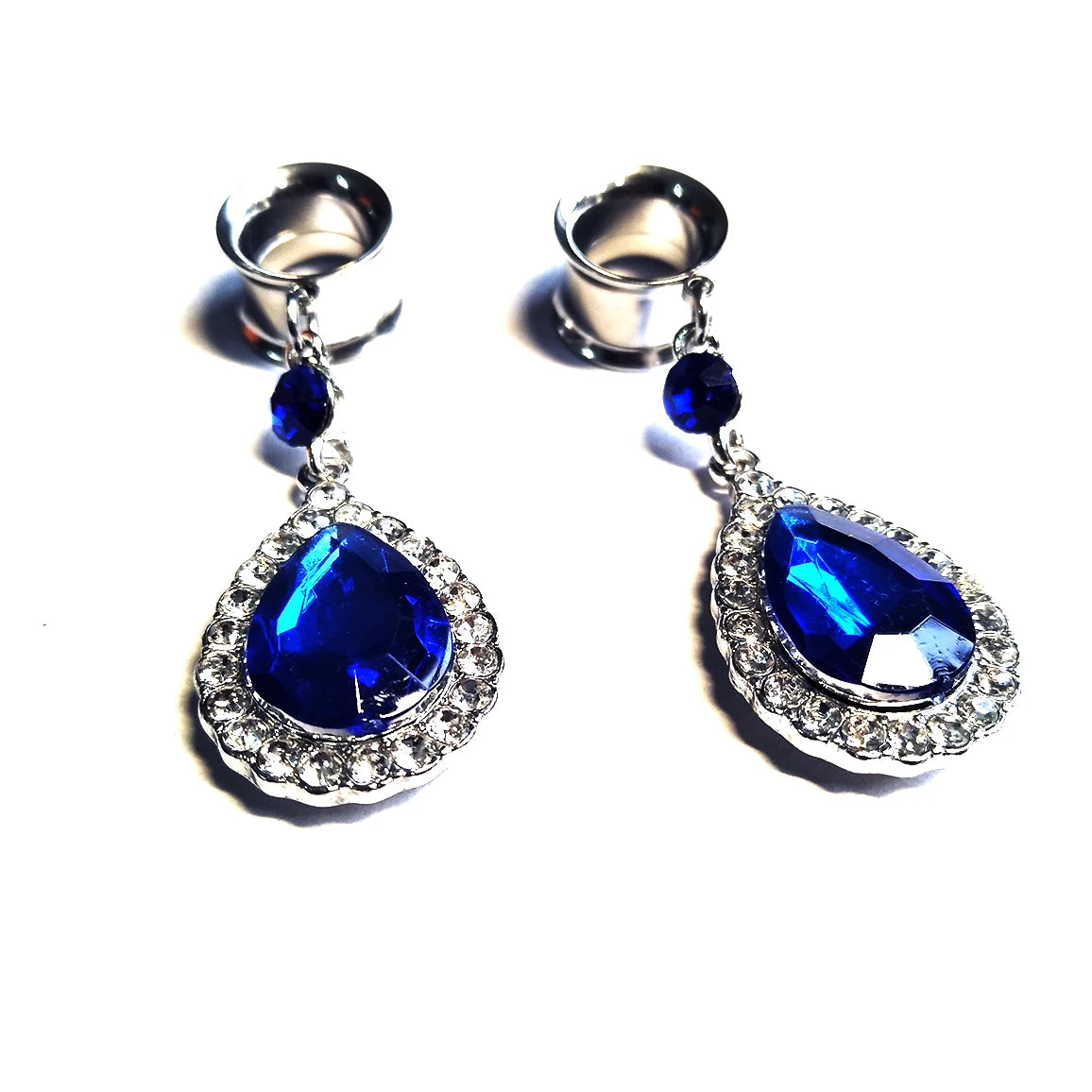 Blue Gemstone Tunnels Hangers 6-16mm