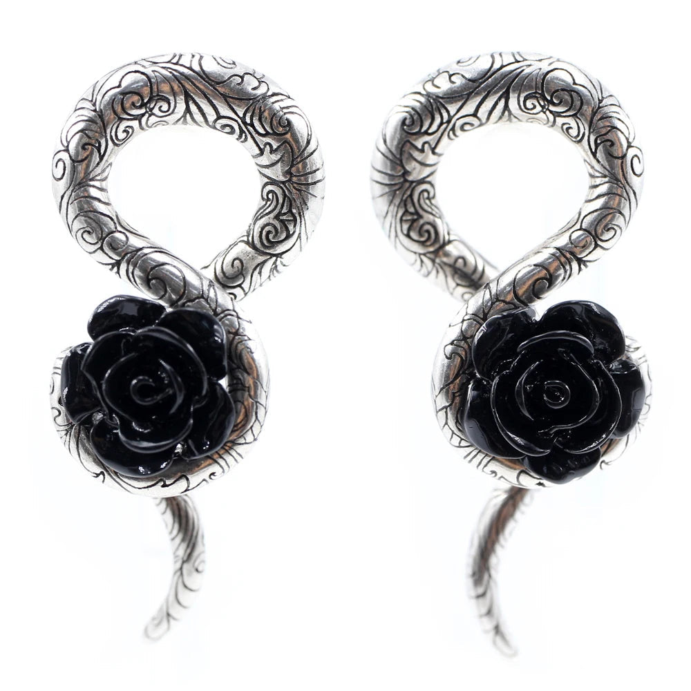 Black Rose Spiral Weights