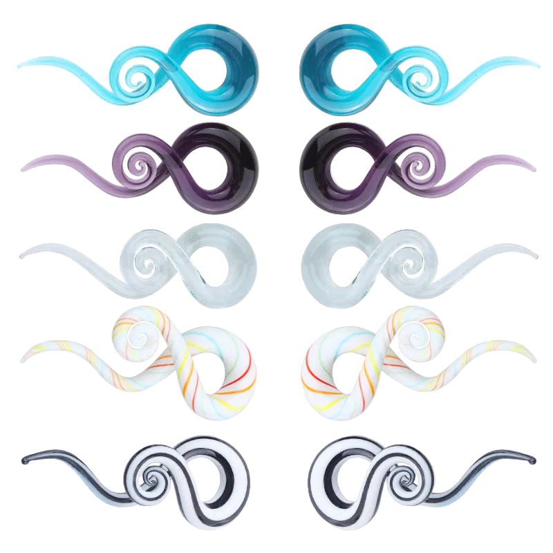 Handmade Glass Spiral Taper Hangers 5-12mm