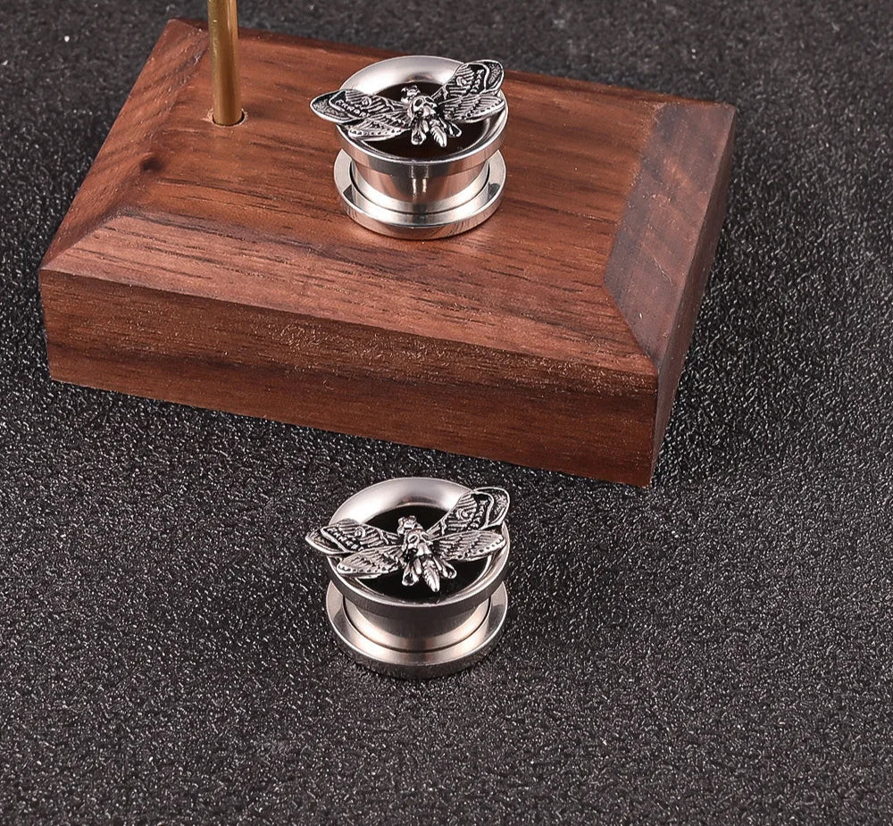 Death Moth Gauges Tunnels Plugz 8-22mm