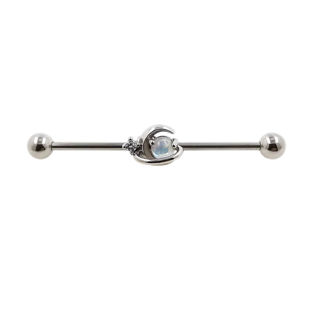 Moon & Star Industrial Barbell 14g