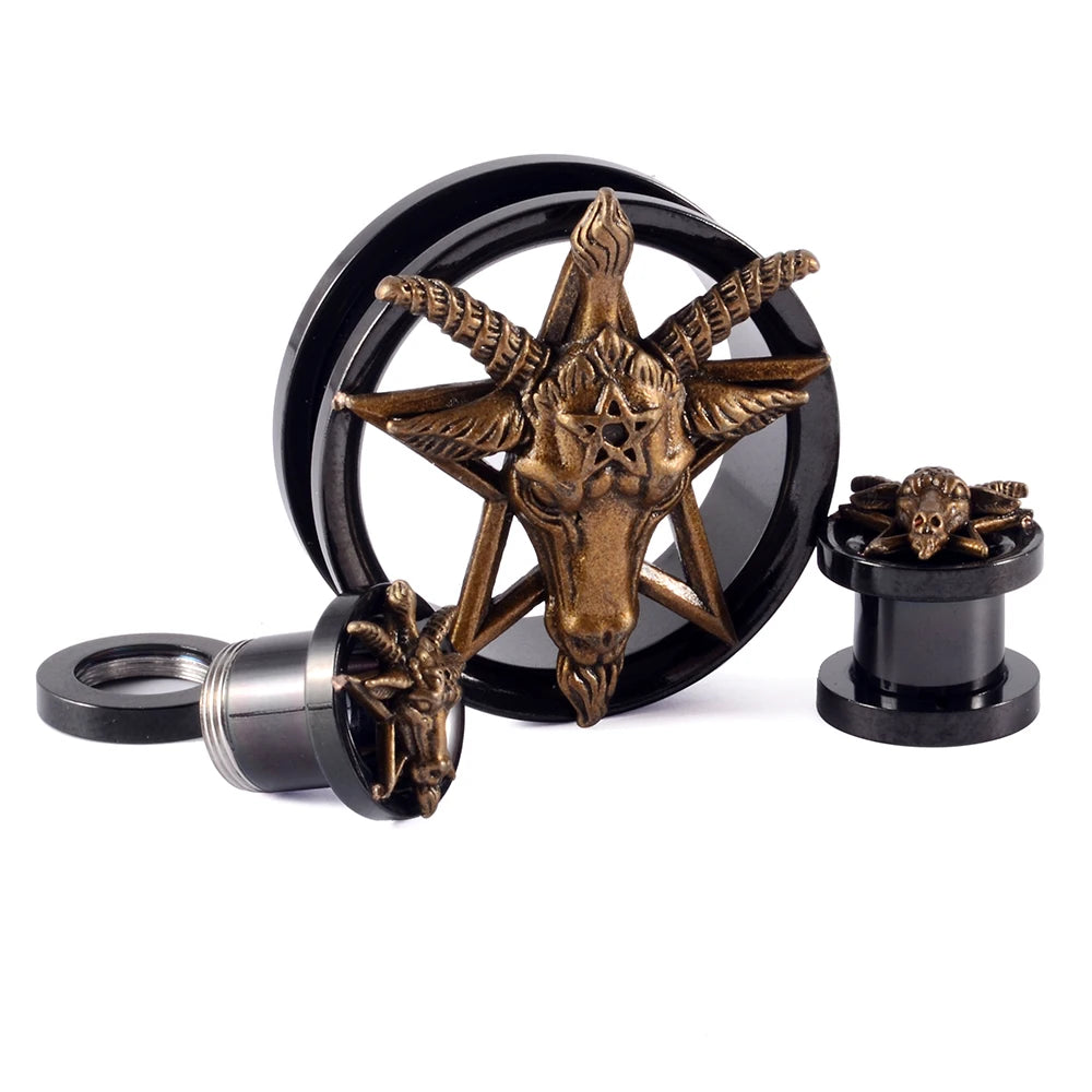 Gothic Goat Threaded Screw-on Tunnels 8-25mm