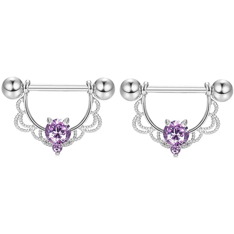 Purple Nipple Barbells 14g
