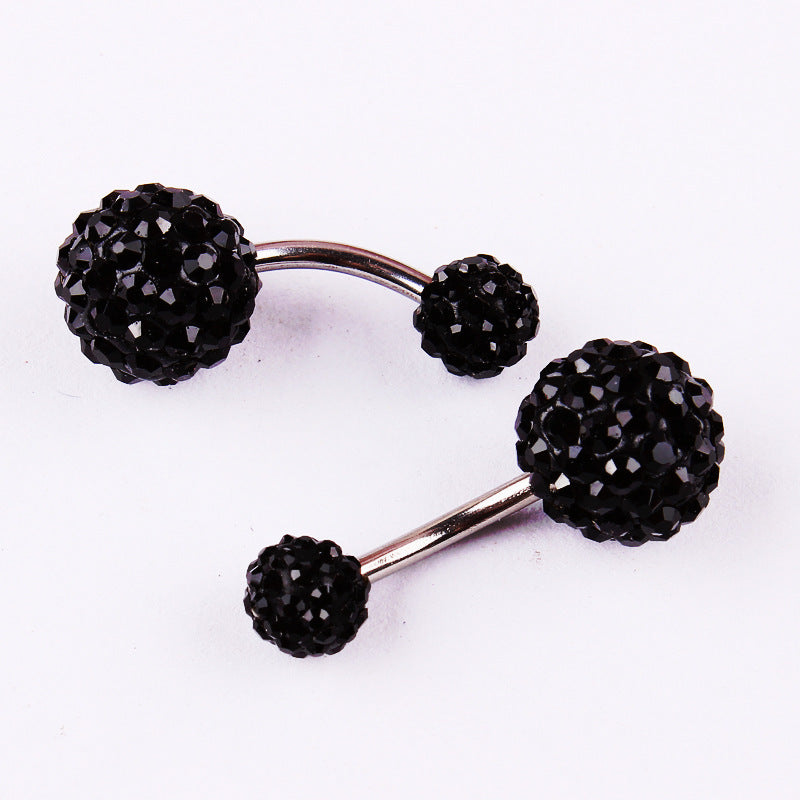 Rhinestones Belly Button Ring 14g