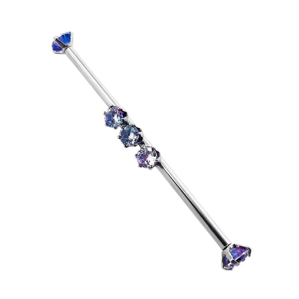 Blurple Gems Industrial Barbell 14g