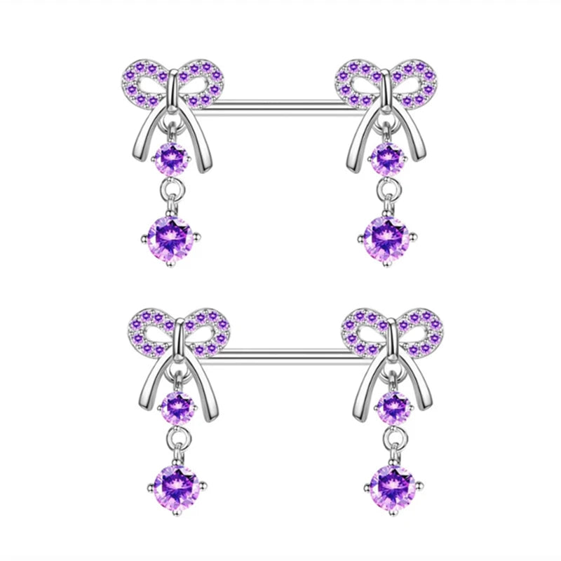 Purple Nipple Barbells 14g