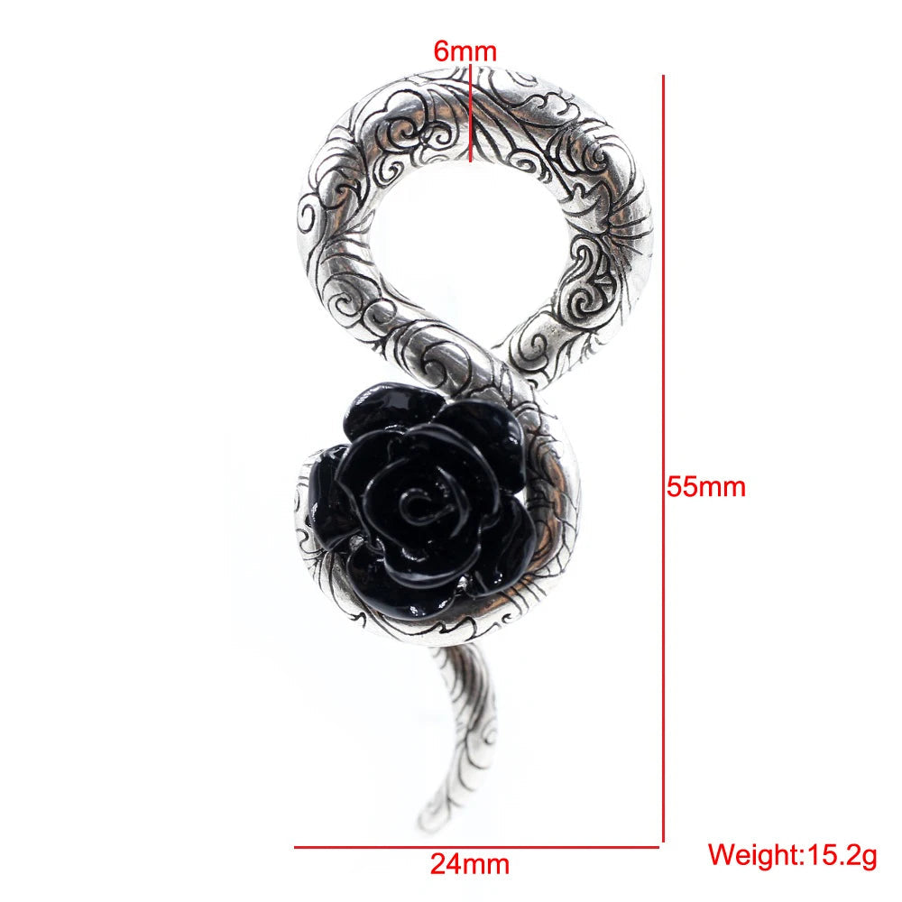 Black Rose Spiral Weights
