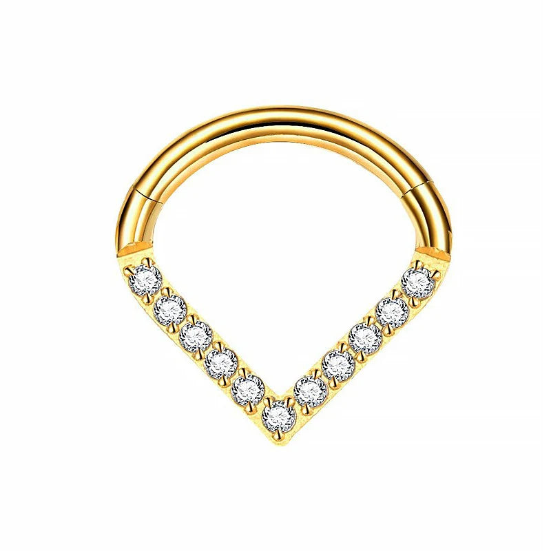 Titanium Septum Helix Rook Tragus Ring Hinged Clicker 16g