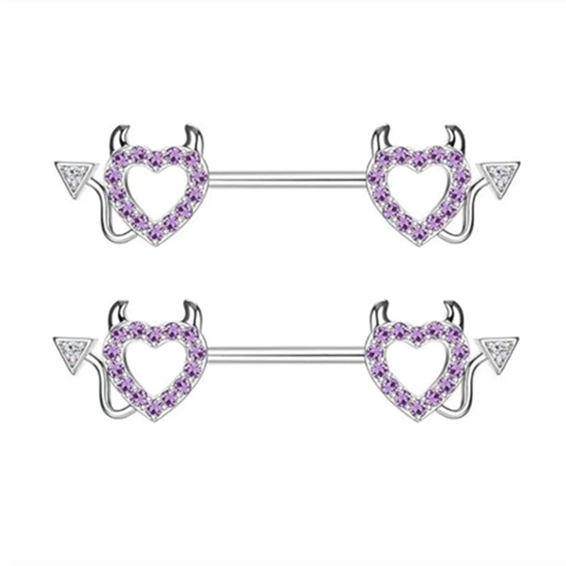 Purple Nipple Barbells 14g