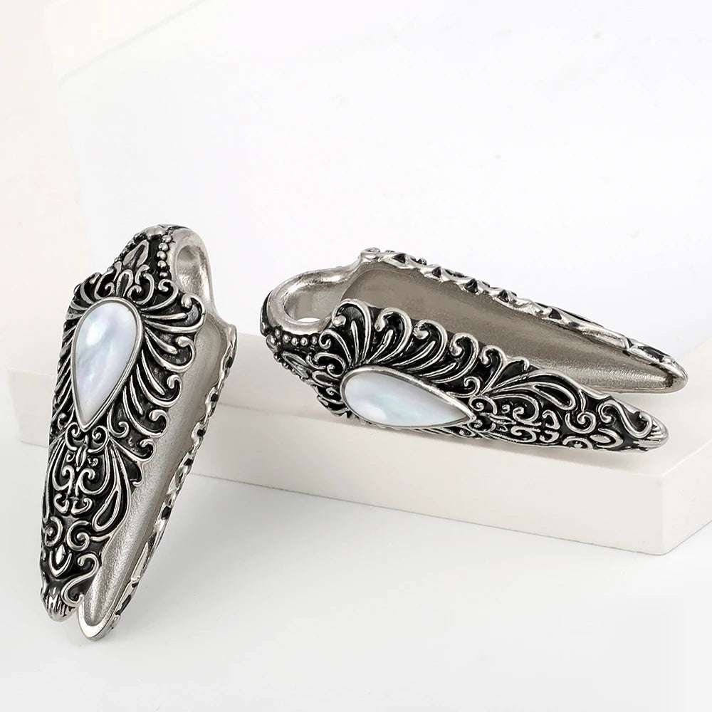 Boho White Stone Silver or Gold Weights 22mm